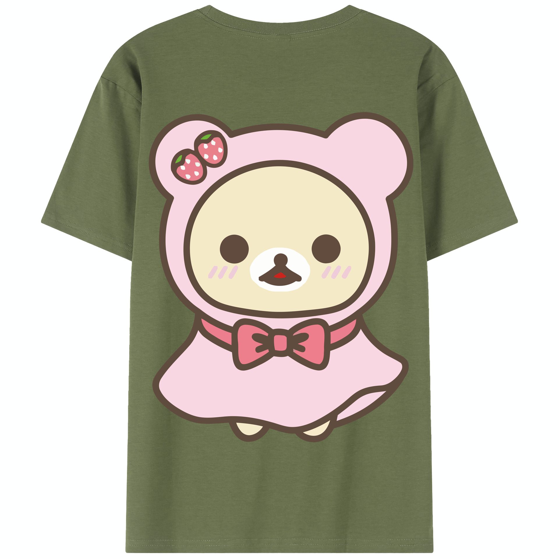（画像用） リラックマ リラックマ キイロイトリ Rilakkuma Korilakkuma Kiiroitori 綿100％半袖Tシャツ（背面プリント）
